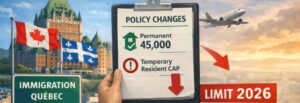 Read more about the article 2026魁北克移民政策调整详解：永久居民接纳目标降至4.5万 临时居民首设上限